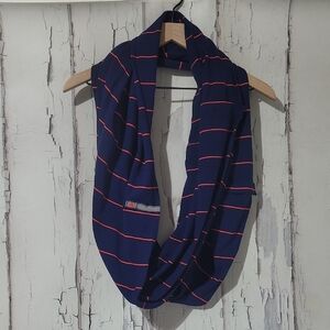 lululemon athletica Navy and Red Striped Scarf